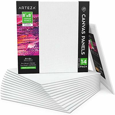  Arteza Mini Canvases with Easels, Pack of 14, 4 x 4