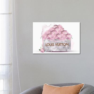 iCanvas Rose Gold Blush LV Fashion II by Pomaikai Barron - Bed