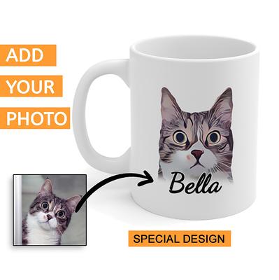 Handmade Cat design Coffee mug