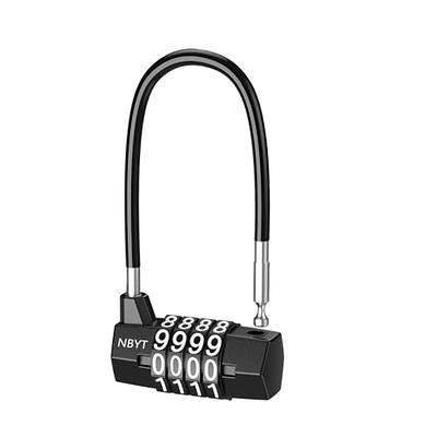 ORIA Cable Locks with Combination, 4 Digit Combination Padlock, Long  Shackle Lock, Flexible Steel Cable Rope, Cabinet Lock, School Locker, Black