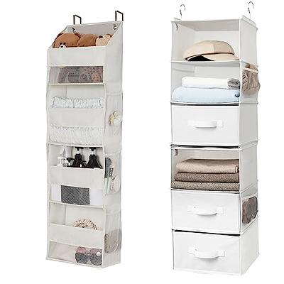  GRANNY SAYS Hanging Closet Organizer 6 Shelves, Closet  Organization and Storage with 5 Different Drawers, 6 Side Pockets Wardrobe  Clothes Organizer for Closet, Gray, 1-Pack : Home & Kitchen