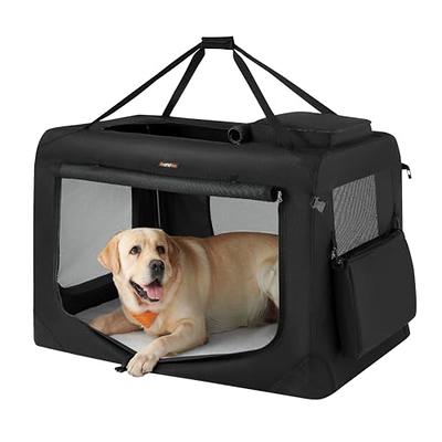 Double Compartment Pet Carrier with 2 Removable Hammocks-Brown | Costway