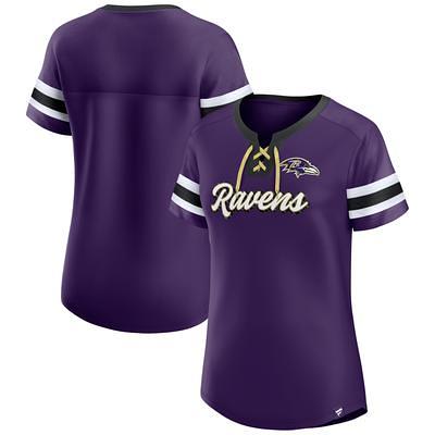 Baltimore Ravens Starter Women's Rally Lace-Up 3/4 Sleeve T-Shirt - Purple