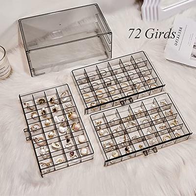 Mini Drawer Organizer Transparent Jewelry Storage Box Holder