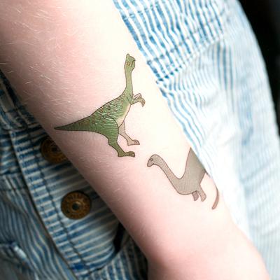 Tiny Brontosaurus Temporary Tattoo - Set of 3 – Tatteco