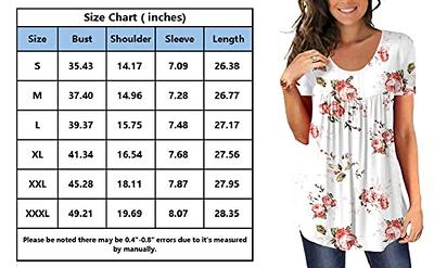 Tunics for Women to Wear with Leggings Short Sleeve Flowy Shirts