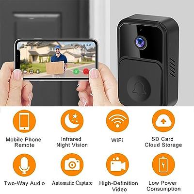 Smart Video Wireless Camera Doorbell, 3 in 1 Doorbell, Surveillance, Video,  HD Night Vision Home Smart Security Doorbell Two-Way Calls Camera,Easy