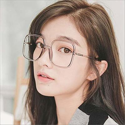 AIEYEZO Oversized Square Blue Light Glasses for Women Cute Big Frame Glasses