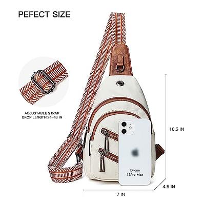 LATMAP Small Sling Bag For Women Mini Backpack Crossbody Chest  Bag Faux Leather Fanny Packs Purses Trendy Beige