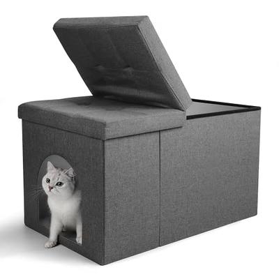 MEEXPAWS Meexpaws Cat Litter Box Enclosure Furniture Hidden , Cat Washroom  Bench Storage Cabinet Extra Large Dog Proof Waterproof Insi