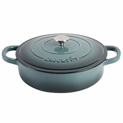 Crock Pot Artisan 2 Piece Enameled Cast Iron Dutch Oven 5 Quarts Pistachio  Green - Office Depot