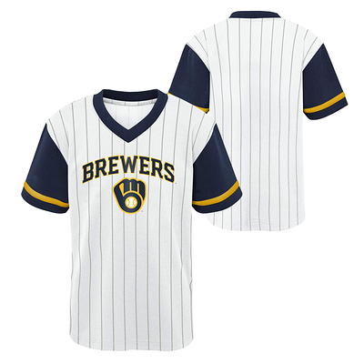 Starter Women's Navy, Gold Milwaukee Brewers Game On Notch Neck