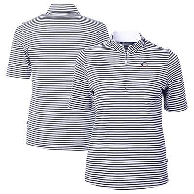 Men's Cutter & Buck Navy/White New York Yankees Virtue Eco Pique Micro  Stripe Recycled Big & Tall Polo