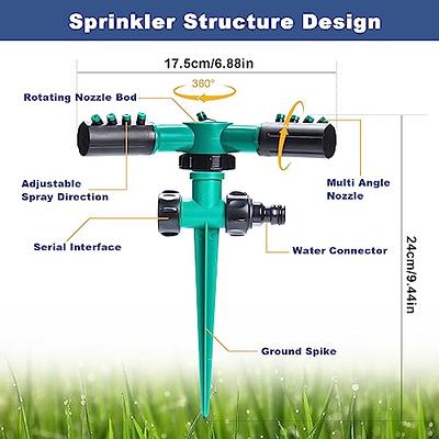 2 Pieces 1/2 Inch Brass Impact Sprinkler, Heavy Duty Sprinkler Head With  Nozzles, Adjustable 0-360 Degrees Watering Sprinklers For Yard, Lawn And  Gras