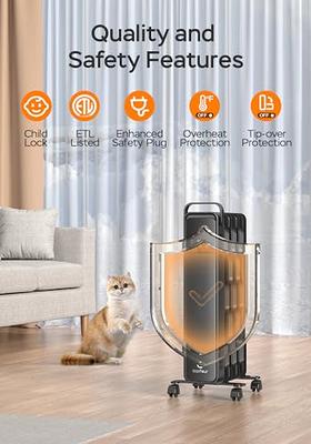 GoveeLife Space Heater Pro for Large Room, Smart Oscillating Ceramic Tower  Heater with Thermostat, App & Voice Remote, Auto Modes, 24H Timer