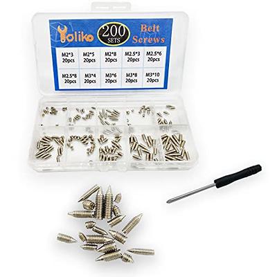 200 pcs Nickel Plated Tip Screws Pointed Cross Slot Leather Accessories 10  Sizes Belt Screws Include M2*3-M2*8, M2.5 * 3-M2.5 * 8, M3*4-M3*10 with 2mm  Screwdriver for Belt Buckle Wallet Handbag Purse - Yahoo Shopping