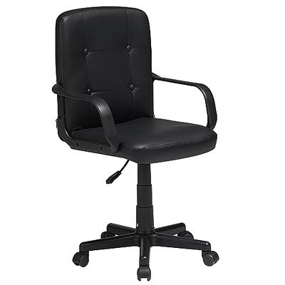 Basics Padded Office Desk Chair with Armrests, Adjustable  Height/Tilt, 360-Degree Swivel, 275 Pound Capacity, 24 x 24.2 x 34.8  Inches, Dark