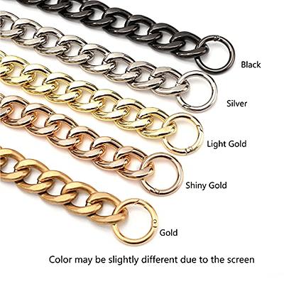 Yuronam 4 Different Sizes Flat Purse Chain Iron Bag Link Chains Shoulder  Straps Chains with Metal Buckles Hook for Replacement, DIY Handbags Crafts