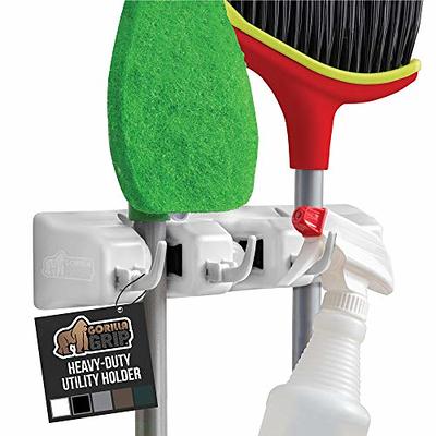 Gorilla Grip Mop and Broom Holder, Easy Install Wall Mount Storage