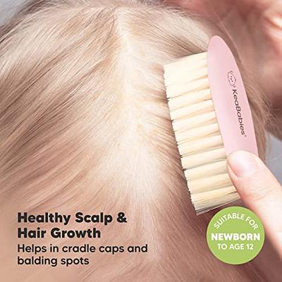  Baby Hair Brush and Comb Set for Newborn - Wooden Baby Hair  Brush Set with Soft Goat Bristle, Baby Brush Set for Newborns, Baby Brush  and Comb Set Girl,Toddler Cradle