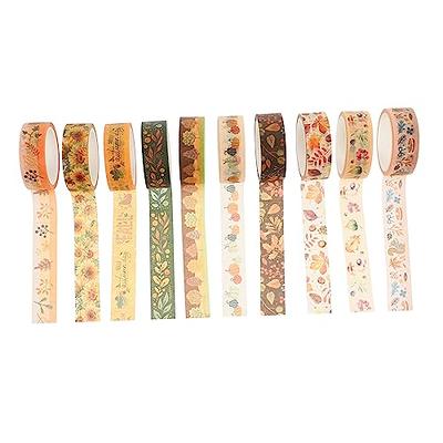 Wrapables Decorative Gold Foil Washi Tape Box Set for Arts & Crafts, Scrapbooking, Stationery, Diary (10 Rolls) Blue Green Bloom