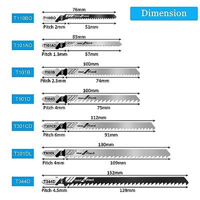 34PCS U-Shank Jig Saw Blade Set, Jigsaw Blades Set for Wood Plastic Metal  Cutting, HCS/HSS Jig Saw Blades Fit Most U Shank Jigsaws, Compatible with  Bosch DEWALT SKIL Black and Decker 