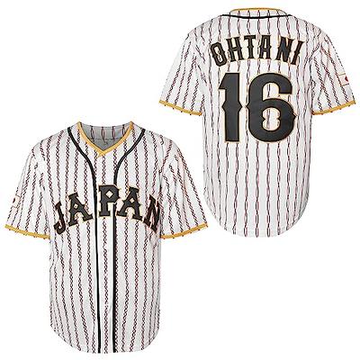 Shohei Ohtani 16 Japan Samurai White Pinstriped Baseball Jersey