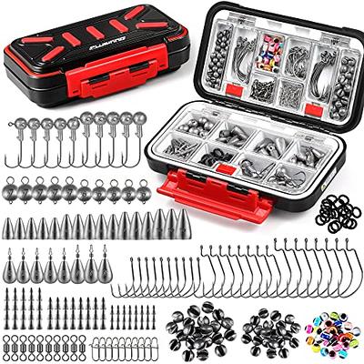 Fishing Accessories Kit Fishing Tackle Box with Tackle Included, Fishing  Hooks, Fishing Weights Sinkers, Fishing Swivels Snaps, Beads, Fishing Gear