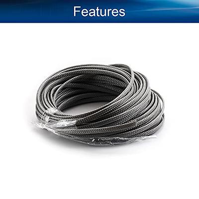 25ft - 1 inch Braided Cable Management Sleeve Cord Protector PET