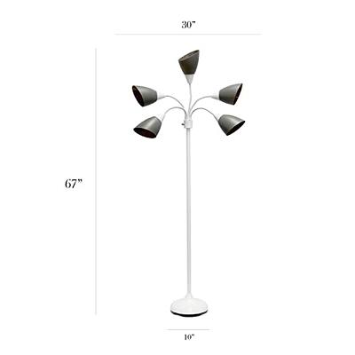 OttLite 36w Pivoting Shade Floor Lamp By Ott Lite in White, 12 x 9 x 67