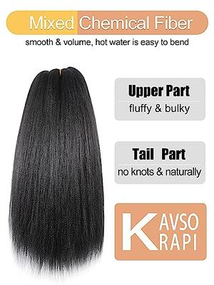 KAVSORAPI Braiding Hair Pre Stretched 16 Inch Black Braiding Hair