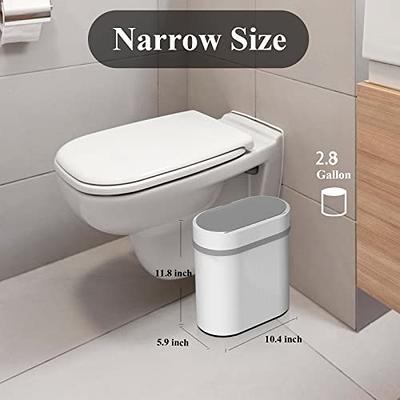 JHZWD Touchless Trash Can 2.8 Gallon, Small Automatic Garbage Can with Lid,  Waterproof Narrow Trash Bin for Bathroom Office Bedroom Living Room - White  - Yahoo Shopping
