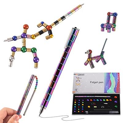 Fidget Pen Decompression Magnetic Metal Pen, Toy Pen Relieving Stress Build  Various of Shapes, Strato Pen Multifunctional Deformable Magnet Writing