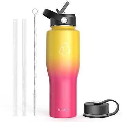 Ello Cooper Vacuum Insulated Stainless Steel Water Bottle with Silicone Straw, 22 oz