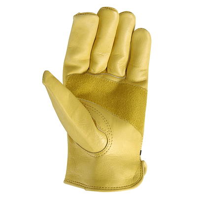 True Grip Leather Work Gloves, Premium Cowhide, Men's Medium