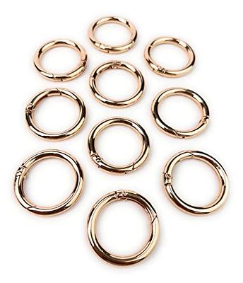 10 Pcs Alloy Round Carabiner Spring Snap Clips Hook Keychain Keyring Buckle