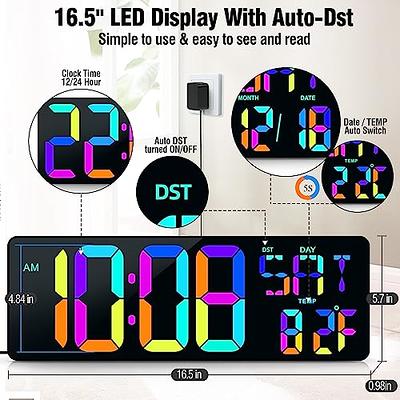 Digital Wall Clock With Remote Control, 16.5 Led Digital Alarm