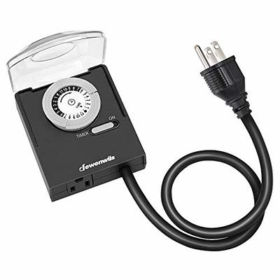 DEWENWILS 24-Hour Programmable Digital Timer Outlet, Plug in Outlet Timer, Indoor Light Timer with 1 Polarized Outlet for Light, Lamp,Fan, Aquarium