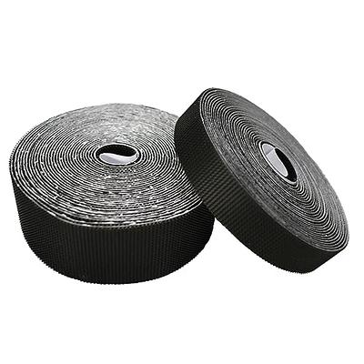 Qilery Black Hook Loop Tape Strips with Adhesive Nylon Non Slip