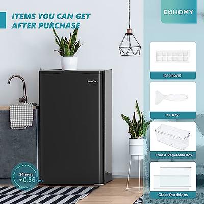 EUHOMY Mini Fridge with Freezer, 3.2 Cu.Ft Mini Refrigerator fridge, 2 door  For Bedroom/Dorm/Office/Apartment - Food Storage or Cooling drinks(Silver).  : Home & Kitchen 