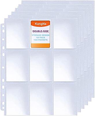540 Pockets Binder Card Sleeves Double-sided 9 Pocket Trading Card Pages  for 3 Ring Binder, Clear Plastic Pages Sleeves for Sport, 30 Pack 