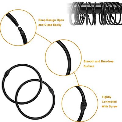 24pcs Shower Curtain Rings, Rustproof Decorative Shower Curtain Hooks Metal  Round Shower Ring Hooks for Bathroom Shower Rod, 2 inch, Black