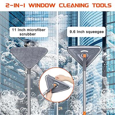 Baseboard Cleaner Tool with Handle No-Bending Mop with 2 Cleaning Pads  Adjustable Detachable Bathroom Cleaning Tool