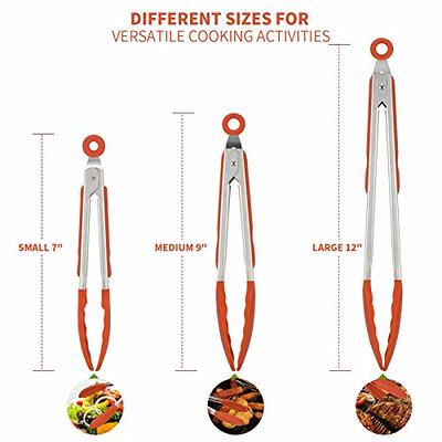 Farberware Stainless Steel Mini Locking Tongs with Silicone Tips, 2 Count,  in Assorted Colors