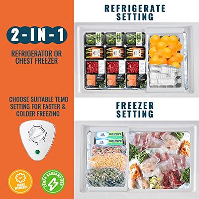 Wanai Chest Freezer 3.5 Cu.Ft Small Deep Freezer Top Door Mini Freezer with Removable Basket, Low Noise, 7 Adjustable Temperature and Energy Saving