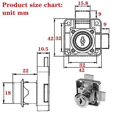 Cabinet Double Door Lock Cabinet Drawer Lock Safety Lock Double Latch Door  Lock [Mounted on Right Side Door]. for (3/5-/15mm -7/8-/22mm) Door Panels