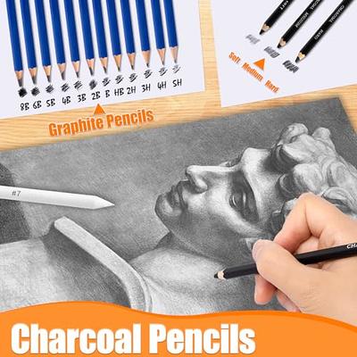  HTVRONT 76 PACK Drawing Set Supplies - Pro Art Set for Adult  with 2-Color Sketchbook,include Colored, Graphite, Charcoal, Watercolor &  Metallic Pencil, for Adults Artists Teens Beginner : Arts, Crafts