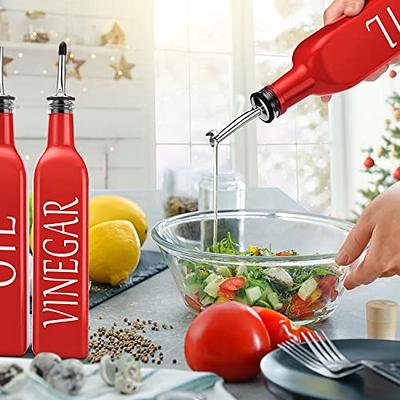 Olive Oil Bottle Dispenser Set Cruet Stainless Steel Cooking Wine