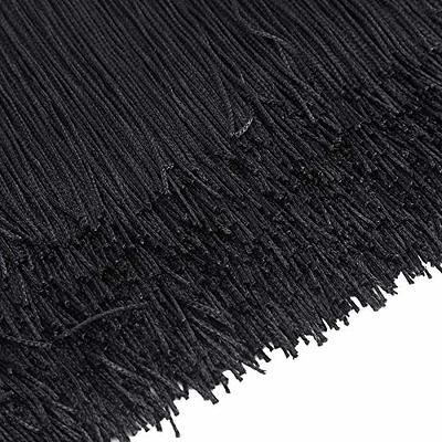 6 Black Chainette Fabric Fringe Lampshade Lamp Costume Trim by the Yard