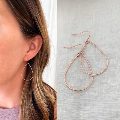 Dainty Drop Earrings, Dangle Earrings, Rose Gold Earrings